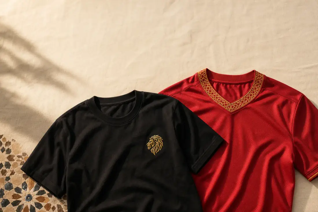 LBLAD — Lions Jersey and Atlas Tee laid flat on a beige sheet
